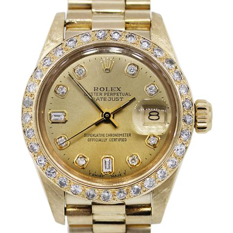 rolex lady-datejust gold diamanten|Rolex watch lady Datejust price.